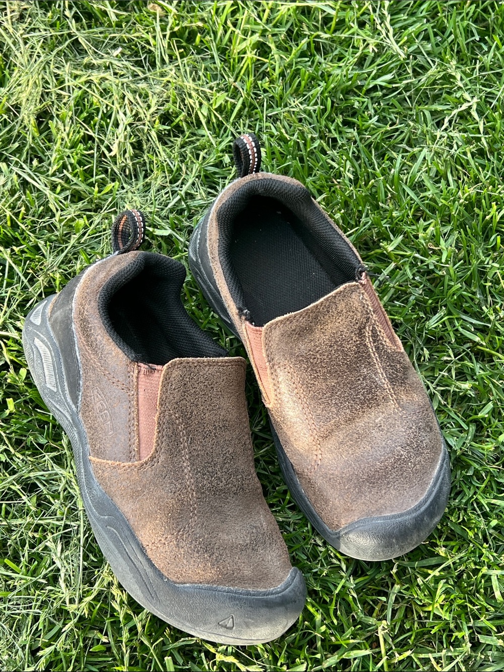 Keen- Children Brown Suede Slip-On Work Shoes